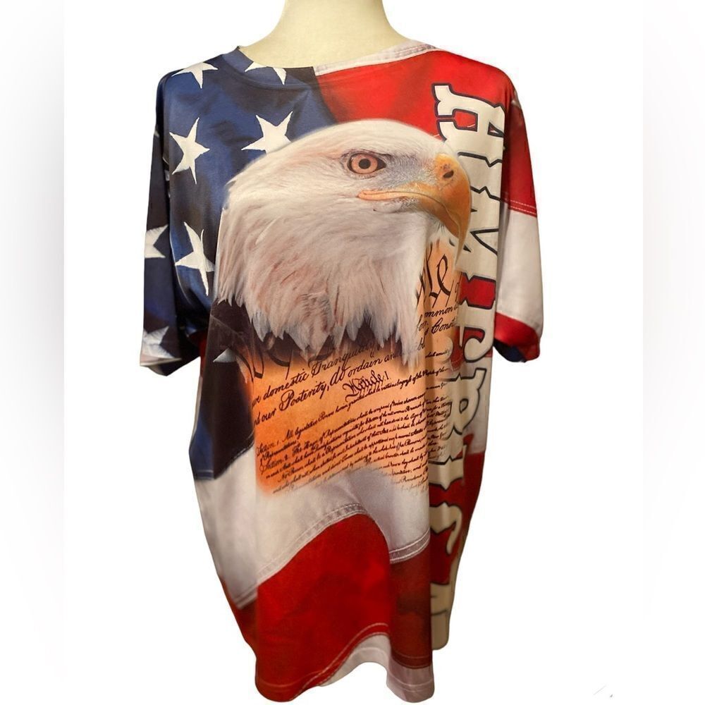 American Summer Flag Shirt Size Medium Short Sleeve